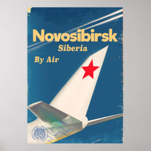Novosibirsk Siberia sowjetische Gewerkschaft Flugp Poster