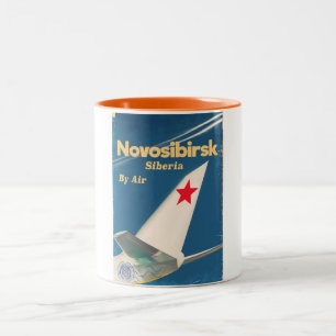 Novosibirsk Sibirien Gewerkschaft Flugplakat Zweifarbige Tasse