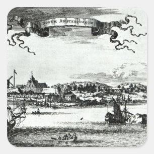 Novum Amsterodamum, c.1667 Quadratischer Aufkleber