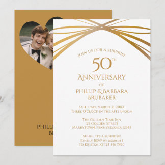 Now and Then Photo Surprise 50th Anniversary Party Einladung