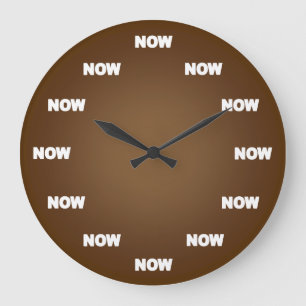 Now Clock (Brown) Große Wanduhr
