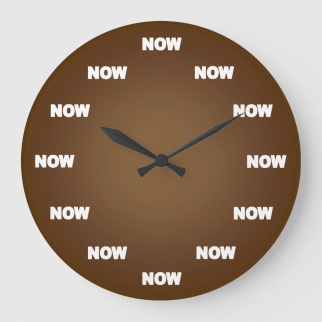 Now Clock (Brown) Große Wanduhr (Vorderseite)