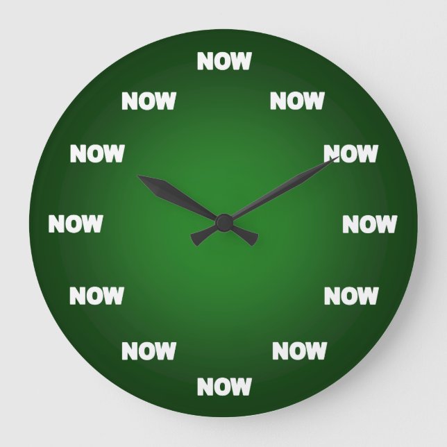 Now Clock (Green) Große Wanduhr (Vorderseite)