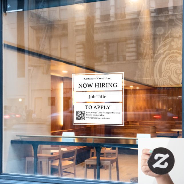 Now Hiring Job Opening Store Business Vacancy Fensteraufkleber (Café-Fenster)