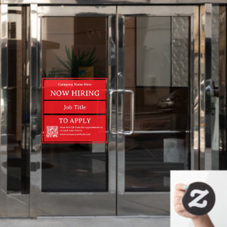 Now Hiring Job Opening Store Business Vacancy Fensteraufkleber