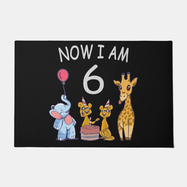 Now I am 6 years old 6th Birthday at the Zoo Fußmatte (Vorderseite)