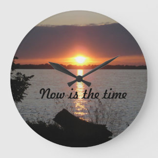 Now is the Time Wall Clock Große Wanduhr