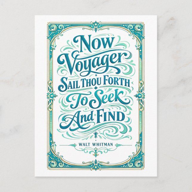 "Now Voyager" Zitat Postkarte (Vorderseite)