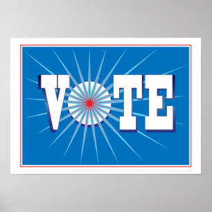 NowPower ・ STIMMEN ! Poster in Blau
