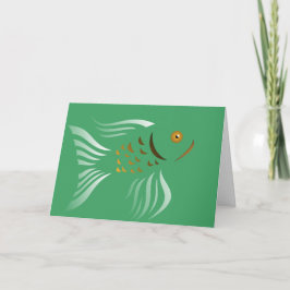 Nowruz Goldfish Grüner Hintergrund Karte