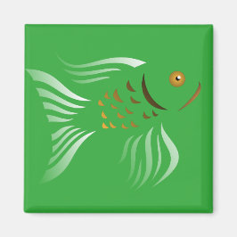 Nowruz Goldfish Vector Grafik Grüner Hintergrund Magnet