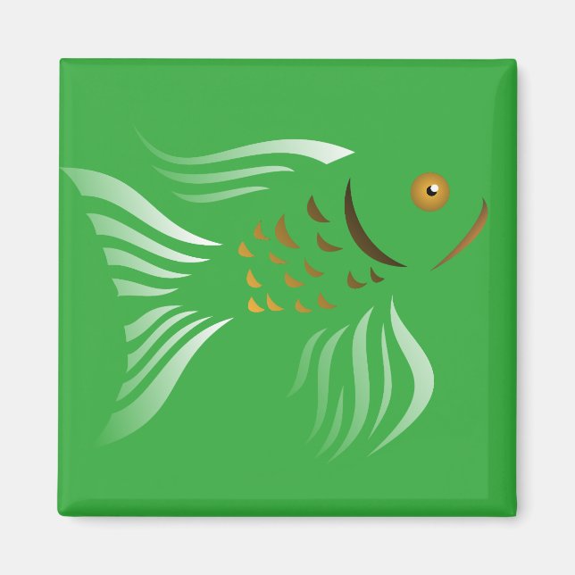 Nowruz Goldfish Vector Grafik Grüner Hintergrund Magnet (Vorne)
