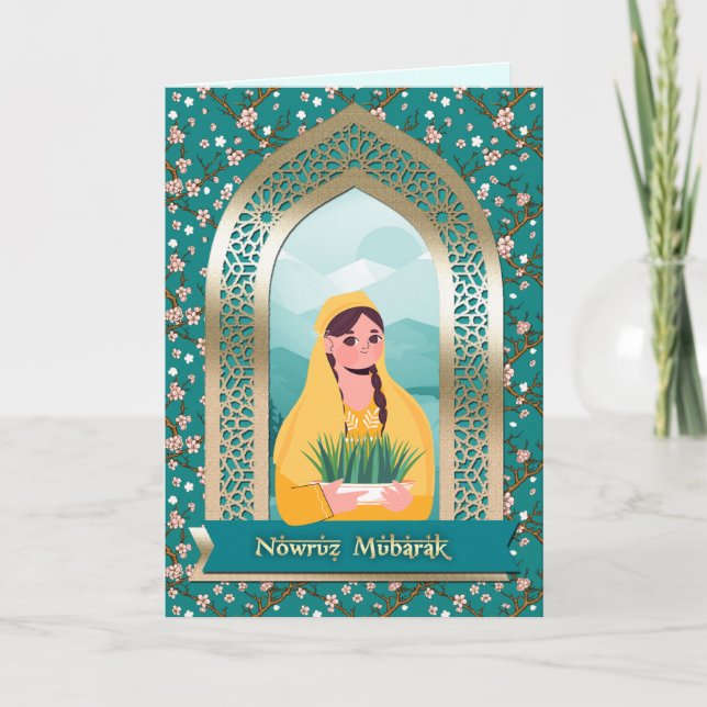 Nowruz Moubarak. Cartes de voeux du Nouvel An pers (Devant)