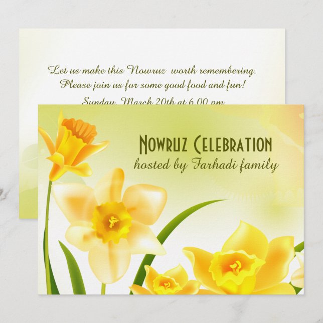 Nowruz Mubarak Persian New Year Party Einladungen (Vorne/Hinten)