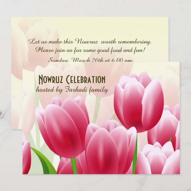 Nowruz Mubarak Persian New Year Party Einladungen (Vorne/Hinten)