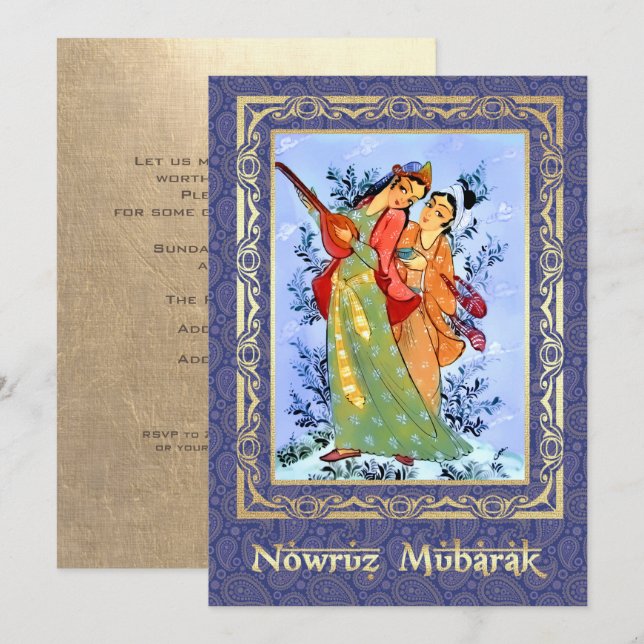 Nowruz Mubarak Persian New Year Party Einladungen (Vorne/Hinten)