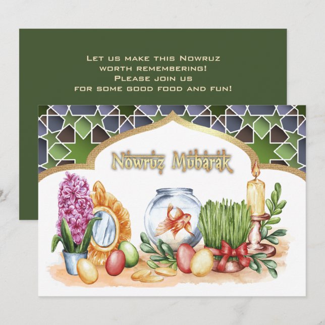 Nowruz Mubarak Persische Neujahrsneujahrs-Party Ei Einladung (Vorne/Hinten)