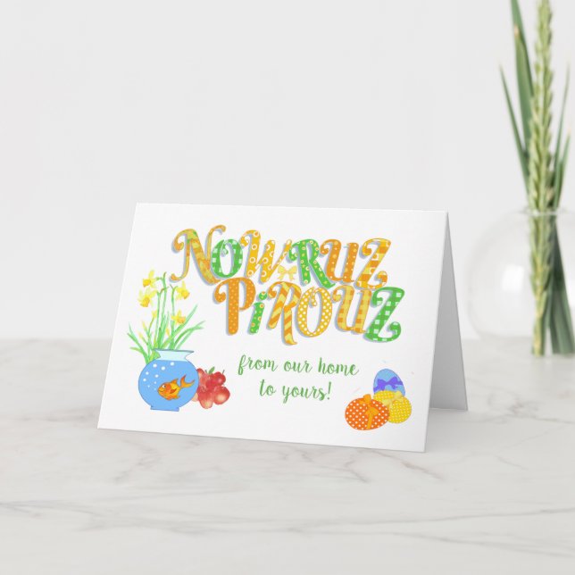 Nowruz Unsere Zuhause zu Ihrer Goldfish Daffodic K Karte (Vorderseite)
