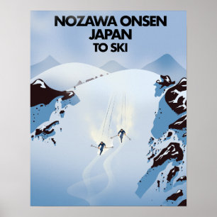Nozawa Onsen Japan Ski-Druck. Poster