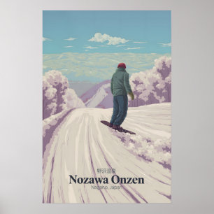 Nozawa Onsen Japan Snowboarden Reiseplakat Poster
