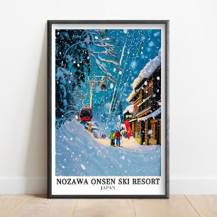 Nozawa-Onsen-Kunst - Nozawa-Onsen-Plakat -Nozawaon Poster