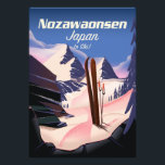 Nozawaonsen Japan auf Ski Fotodruck<br><div class="desc">Nozawaonsen Japan to Ski - Vintager Retro-Stil japanischer Ski Druck in einem Vintagen Stil.</div>