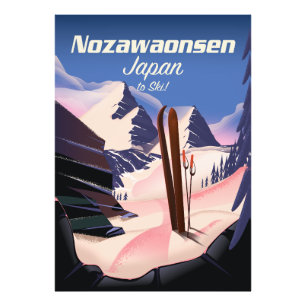 Nozawaonsen Japan zum Skifahren Fotodruck