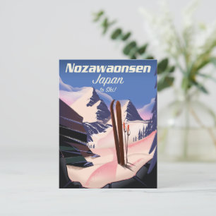 Nozawaonsen Japan zum Skifahren Postkarte