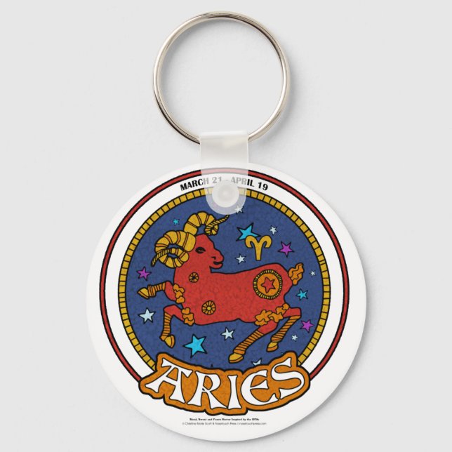 NP Aries 2.25" Basic Button Schlüsselanhänger (Vorderseite)