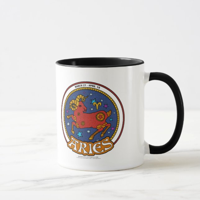 NP Aries Black 11 oz Ringer Tasse (Rechts)