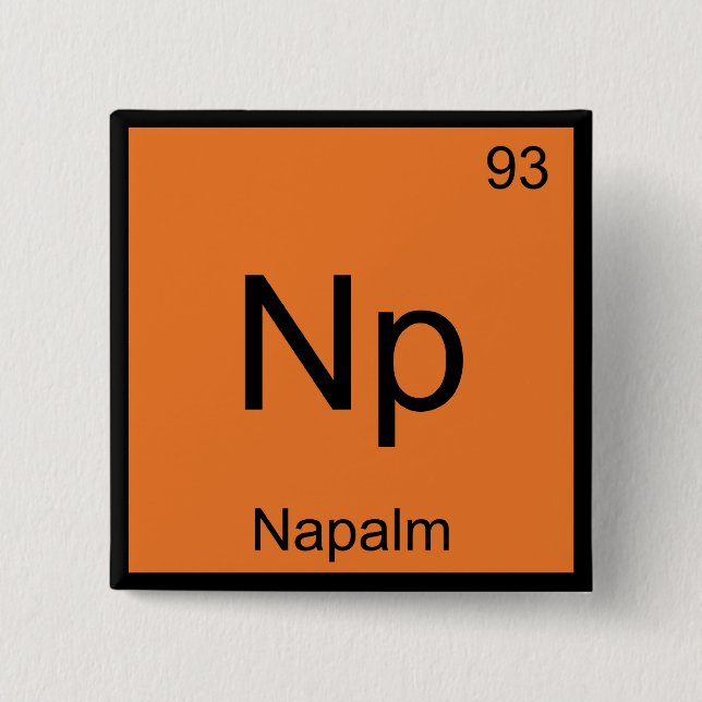 NP - Neapel-Chemie-Element Symbol Funny T-Shirt Button (Vorderseite)