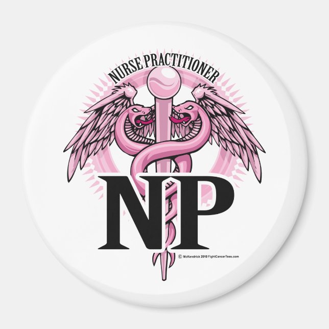 NP PINK Caduceus Magnet (Vorne)