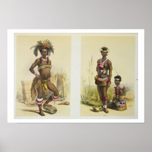 N'Pae ein junger Zulu im Gala-Kleid und in zwei Poster