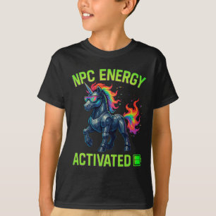 Npc-Energie-aktivierte lustige ästhetische Gamer-R T-Shirt