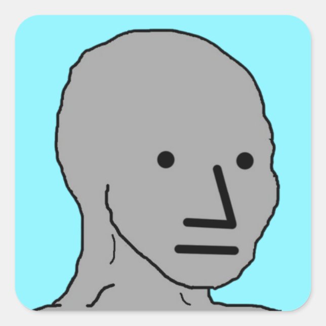 NPC-Wojak-Aufkleber Quadratischer Aufkleber (Vorderseite)