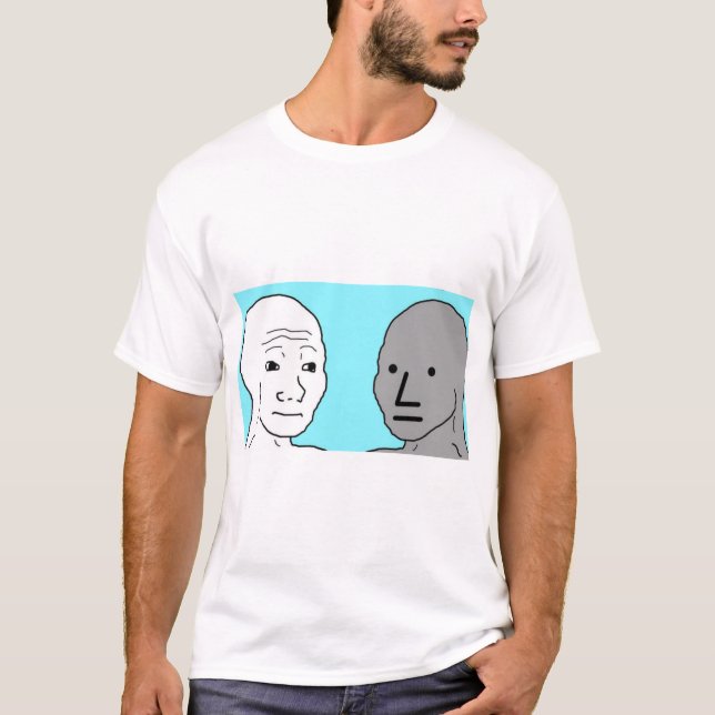 NPC Wojak Non-Player-Charakter-Geschenk T-Shirt (Vorderseite)