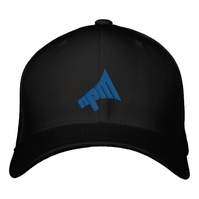 NPM Flexit Wook-Kappe mit blauem Logo Bestickte Baseballkappe (Vorderseite)