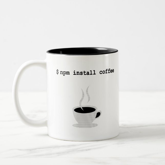 npm installieren Kaffee Javascript-Programmierer Zweifarbige Tasse (Links)