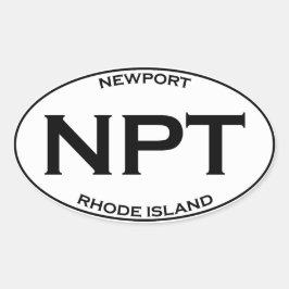 NPT - Insel Newport Rhode Ovaler Aufkleber