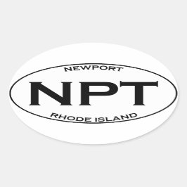 NPT - Insel Newport Rhode Ovaler Aufkleber