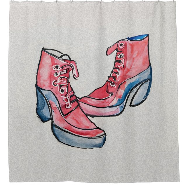 Nr. 01, HandZeichn der Schuhsammlung Duschvorhang (Vorderseite)