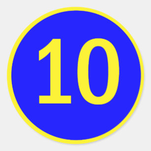 Nr. 10 in einem Kreis Runder Aufkleber