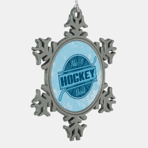 Nr. 1 Hockey Vater Weihnachtsdekoration Schneeflocken Zinn-Ornament