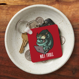 Nr.1 Troll Internet-Troll auf Laptop-Cartoon Schlüsselanhänger