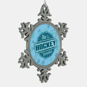 Nr. 1 Weihnachtsbaumdekoration im Hockey Schneeflocken Zinn-Ornament