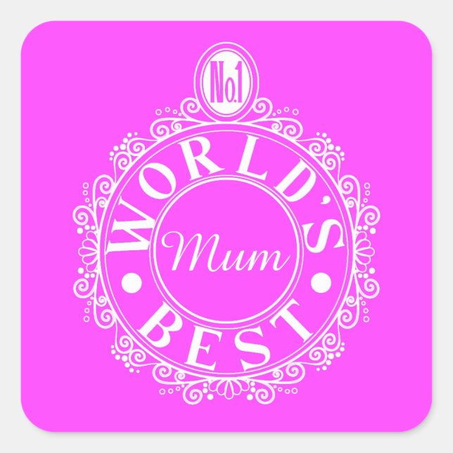 Nr.1 Weltbestes Mumm-Emblem Klassisches Weiß auf R Quadratischer Aufkleber (Vorderseite)