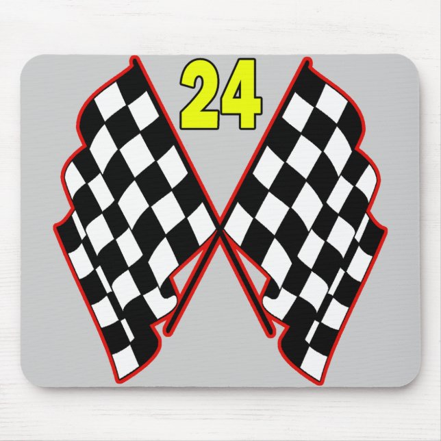 Nr. 24 und Zielflaggen Mousepad (Vorne)