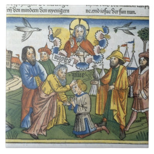 Nr. 27 18-23 Moses legt seine Hand nach Joshua, Fliese