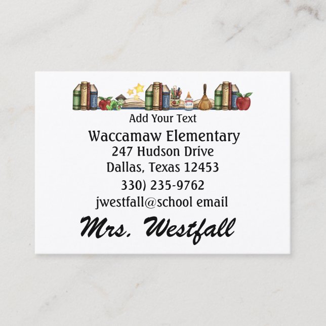 Nr. 2 - Teacher Business Card - Siehe Rückwärtsgan Visitenkarte (Vorderseite)