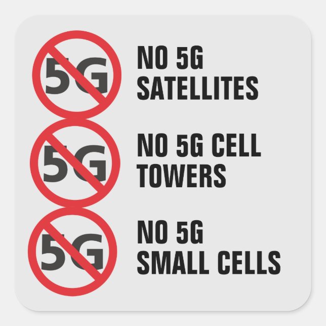 Nr. 5G-Satelliten, Zellentürme oder kleine Zellen Quadratischer Aufkleber (Vorderseite)